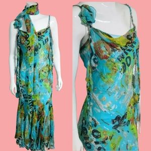 NWT DIANE FREIS Vintage "BOHO FLAPPER" Silk Dress